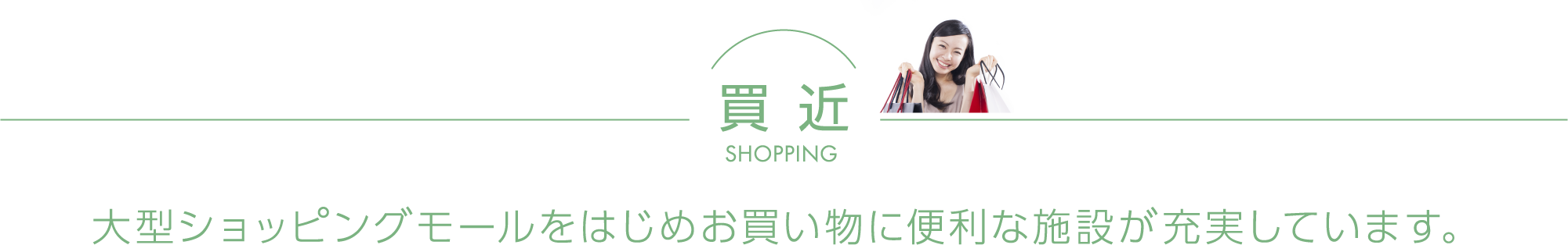 大型ショッピングモールをはじめお買い物に便利な施設が充実しています。