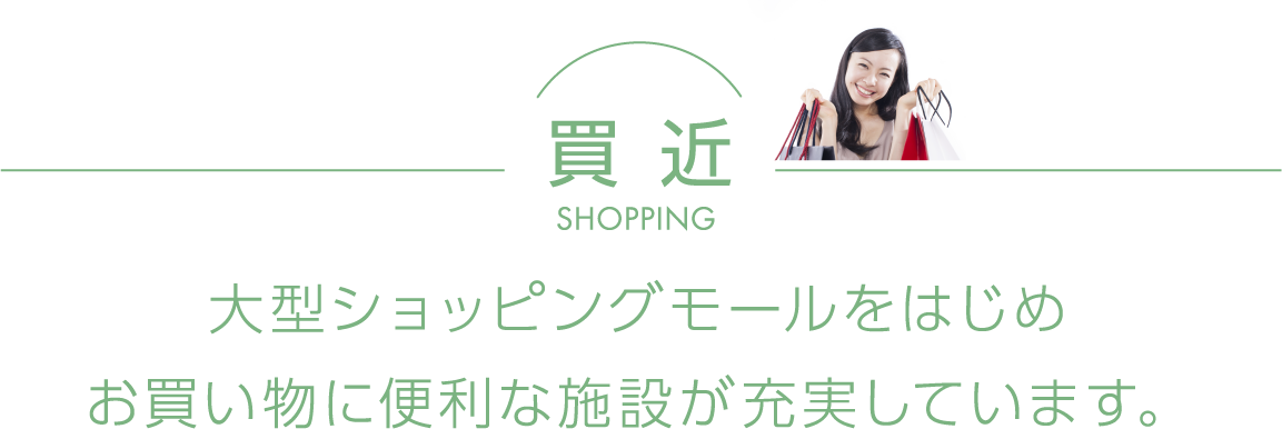 大型ショッピングモールをはじめお買い物に便利な施設が充実しています。